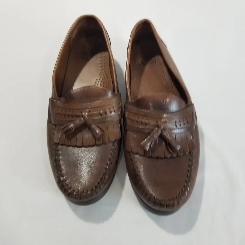 Nunn Bush Men's Brown 81225-02 Leather Tassel Kiltie Loafer Dress Shoe Brazil 11
